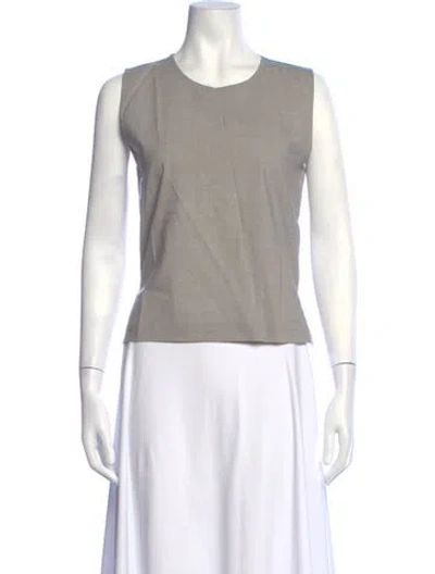 Pre-owned Leset Wool Crew Neck Top In White