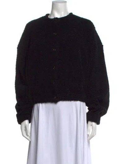 Pre-owned Leset Wool Open Front Sweater In Black