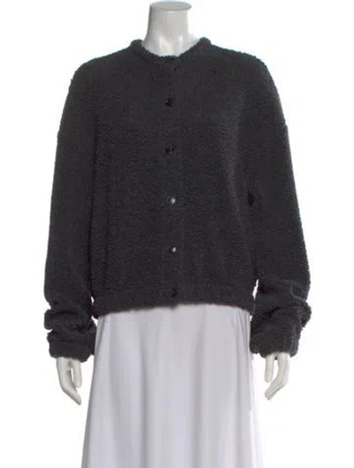 Pre-owned Leset Wool Open Front Sweater In Gray