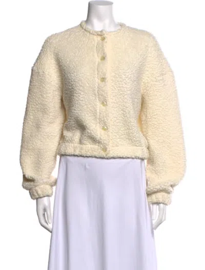 Pre-owned Leset Wool Open Front Sweater In Neutrals
