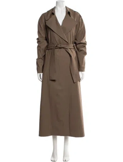 Pre-owned Leset Wool Trench Coat In Brown