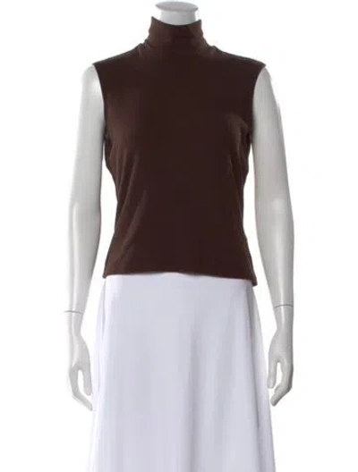 Pre-owned Leset Wool Turtleneck Top In Brown