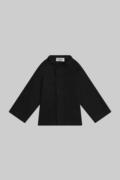 Leset Yoko Bebe Collarless Shirt In Black