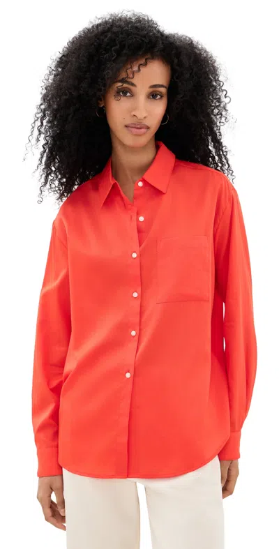 Leset Yoko Classic Button Down Feu In Orange