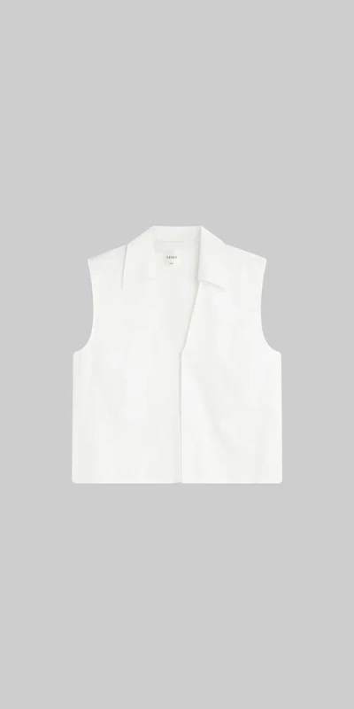 LESET YOKO COLLARED BUTTON TANK