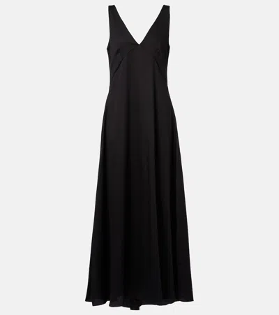 Leset Yoko Cotton Maxi Dress In Black