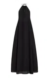 LESET YOKO COTTON MAXI HALTER DRESS