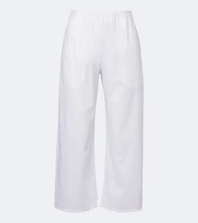 Leset Yoko Cotton Poplin Pants In Weiss