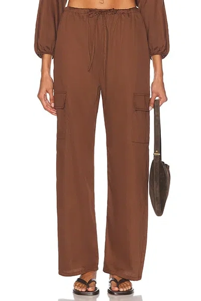 Leset Yoko Drawstring Pant In Brown