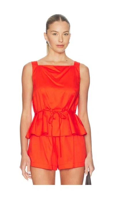 Leset Yoko Drawstring Tank In Orange