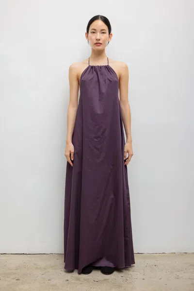 Leset Yoko Halter Maxi Dress In Burgundy