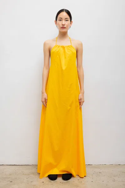 Leset Yoko Halter Maxi Dress In Yellow