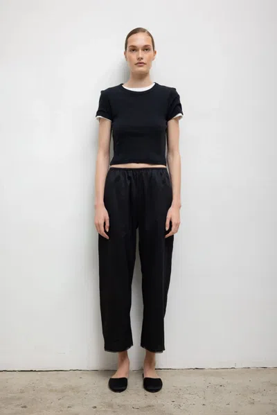 Leset Yoko Lace Crop Pant In Black