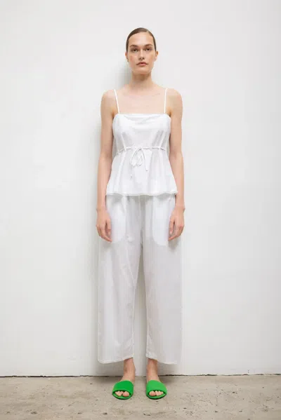 Leset Yoko Lace Crop Pant In White