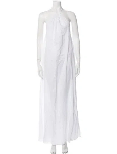 Pre-owned Leset Yoko Long Dress In White