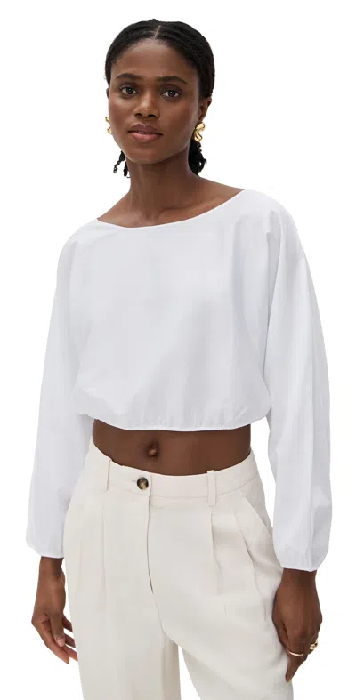 Leset Yoko Long Sleeve Blouson Top White