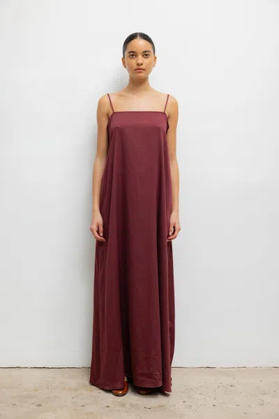 Leset Yoko Maxi Dress In Burgundy