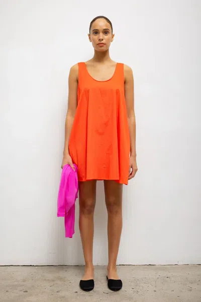 Leset Yoko Mini Tank Dress In Orange