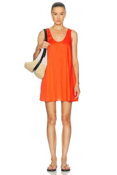 Leset Yoko Mini Tank Dress In Orange