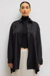 Leset Yoko Oversized Button Down In Black