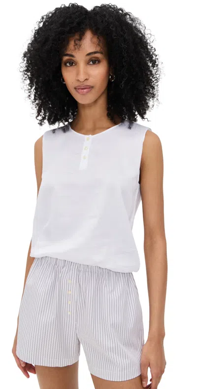 Leset Yoko Sleeveless Button Blouson White