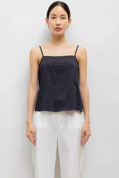 Leset Yoko Tie Back Top In Black