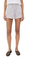 Leset Yoshi Boxer Shorts Parchment/pinot Stripe In Parchment/pinot Stripe