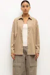 Leset Yoshi Classic Oversized Button Down In Nude