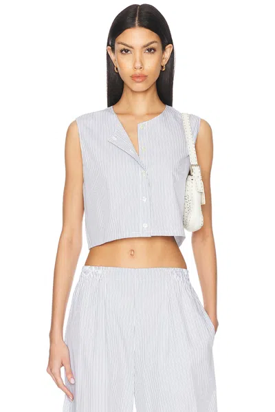 Leset Yoshi Crewneck Top In Seaside Stripe
