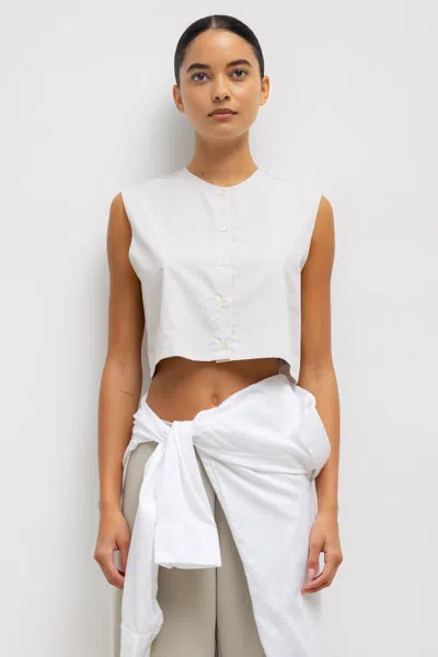 Leset Yoshi Crewneck Vest In White