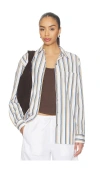 Leset Yoshi Stripe Classic Oversized Button Down In White