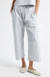 Leset Yoshi Striped Cotton-blend Wide-leg Pants In Blue