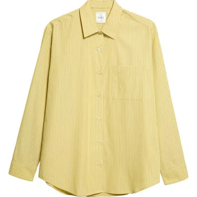 Leset Yoshi Striped Cotton And Lyocell-blend Poplin Shirt In Yellow