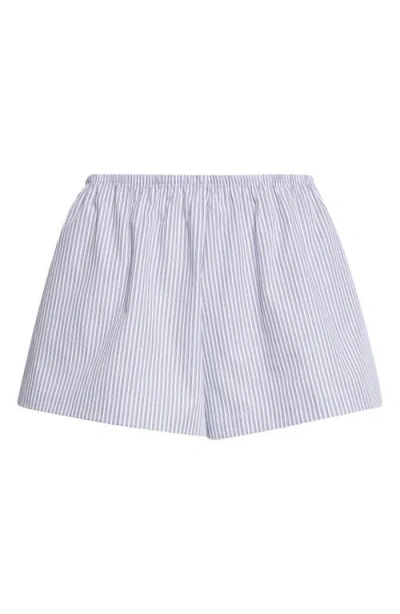 Leset Yoshi Stripe Cotton Shorts In Green