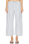 Leset Yoshi Striped Cotton-blend Wide-leg Pants In Animal Print