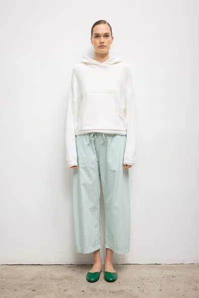 Leset Yoshi Stripe Crop Drawstring Pant In Vert Stripe
