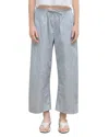 Leset Yoshi Stripe Crop Drawstring Pants In Blue