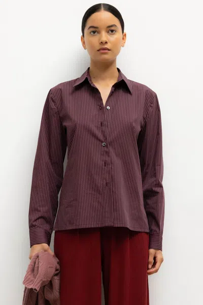 Leset Yoshi Stripe Slim Fit Button Down In Blue