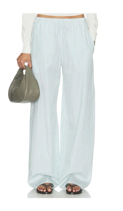 Leset Yoshi Stripe Wide Leg Pant In Blue