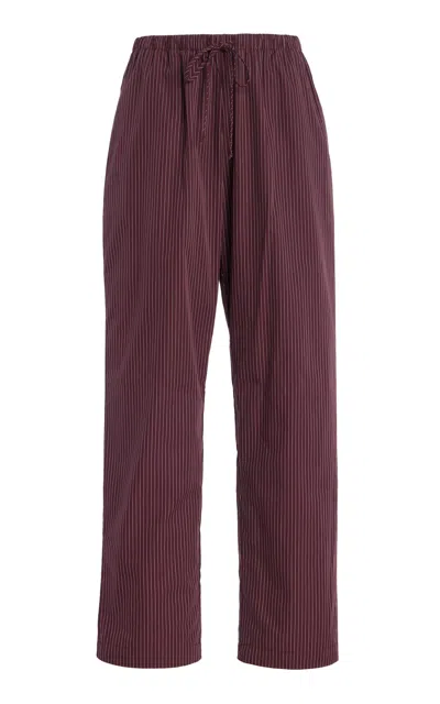 LESET YOSHI STRIPED COTTON-BLEND DRAWSTRING PANTS