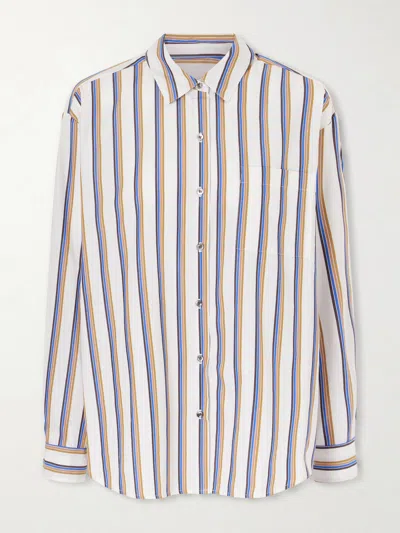 LESET YOSHI STRIPED COTTON-BLEND POPLIN SHIRT