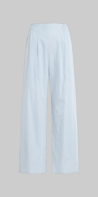 Leset Yoshi Wide Leg Boxer Pant In Blue