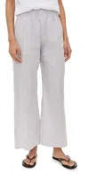 Leset Yoshi Wide Leg Boxer Pants Parchment/pinot Stripe In Parchment/pinot Stripe