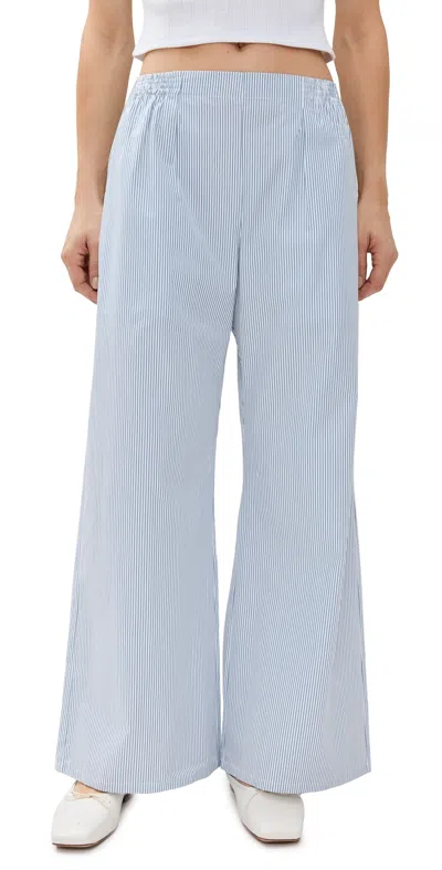 Leset Yoshi Wide Leg Boxer Pants Seaside Stripe