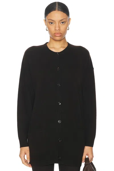 Leset Zoe Crew Cardigan In Chocolate