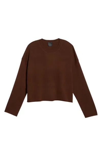 Leset Zoe Crewneck Wool & Cashmere Sweater In Bark