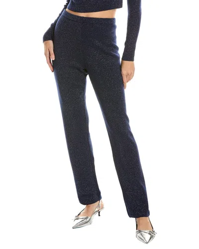 Leset Zoe Lurex Cashmere & Wool-blend Straight Leg Pant In Black