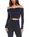 LESET LESET ZOE LUREX OFF SHOULDER WOOL & CASHMERE-BLEND TOP