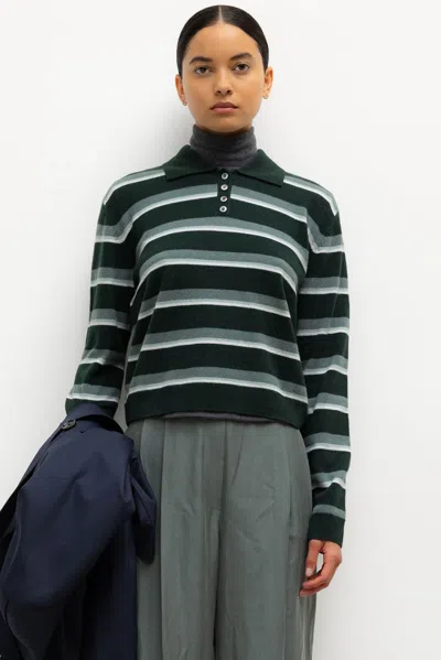 Leset Zoe Stripe Polo In Black