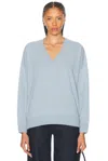 Leset Zoe V Neck Sweater In Azure